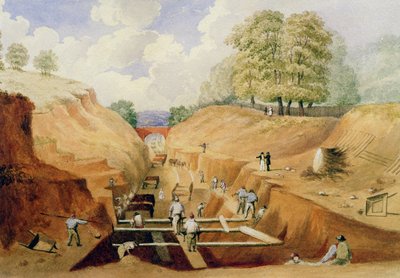 Bau der Brighton-Eisenbahn, 1840 von A. Simpson